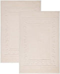 Superior Heavyweight Cotton Bath Mats, Bath Rugs For Bathroom Accessories, Washable Rug For Shower, Bath, Toilet, Modern Decor, No Backing, Luxury Hotel And Spa Quality, Set of 2, 22" x 35", Ivory by SUPERIOR