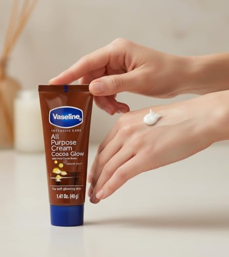Vaseline All Purpose Cream Cocoa Glow, with Pure Cocoa Butter, 24-Pack, 1.41 FL Oz Each, 4 Tubes - Image 7