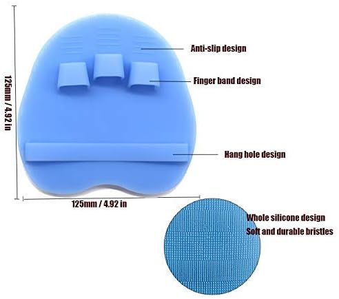 1 Pack Soft Silicone Shower Brush, Body & Face & Short Hair Wash, Bath Exfoliating Skin Massage Scrubber, Dry Skin Brushing Glove Loofah, Fit for Sensitive and All Kinds of Skin (Purple)