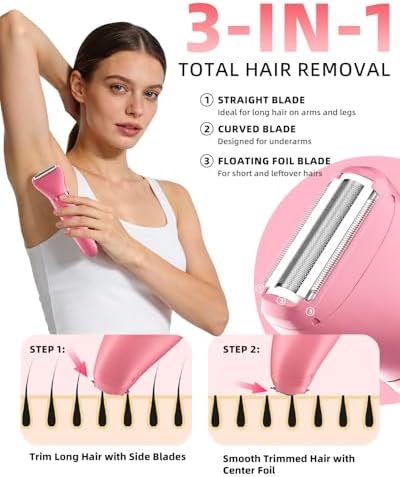 Ufree 3-in-1 Bikini Trimmer Electric Razors for Women, Gifts for Women - Image 3