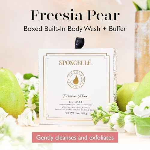 SPONGELLÉ Boxed Flower Body Wash Infused Buffer, Freesia Pear - Image 2