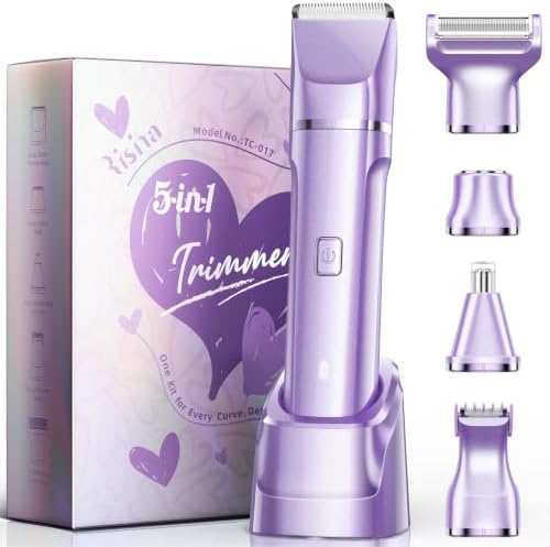 Risina 5-in-1 Bikini Trimmer for Women, Gifts for Women, Grooming Kit by Risina