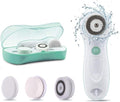 TOUCHBeauty 360° Rotating, 3 in 1 Interchangeable Facial Cleansing Brush Set with Cleansing, Exfoliating and Silicone Brush | 2-Speed, Travel Case, Cordless, Waterproof