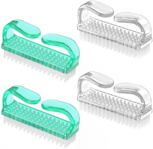 Larbois Handle Grip Nail Brush, Hand Fingernail Brush Cleaner Scrubbing Kit Pedicure for Toes and Nails Men Women (4 Pack) by Larbois