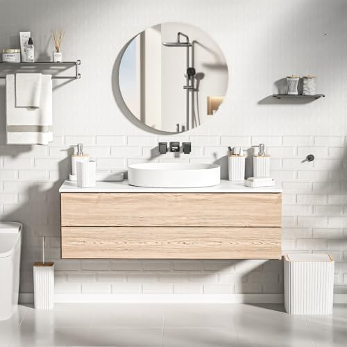 XLHOMO Bathroom Accessories Set - 10PC Elegant White Bathroom Set - Image 5