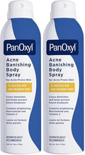 PanOxyl Acne Banishing Body Spray with 2% Salicylic Acid, Pimple Treatment to Clear Stubborn Breakouts, 360-Degree Spray Nozzle, Skin-Brightening Niacinamide, Vitamin C, Witch Hazel, Aloe, 6 Oz by PanOxyl