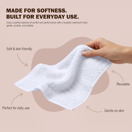 Utopia Towels 24 Pack Washcloths, 12x12 In, 100% Cotton, White - Image 3