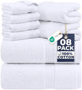 Utopia Towels 8 Piece Majestic Plush Luxury Towel Set, Cotton, White by UTOPIATOWELS