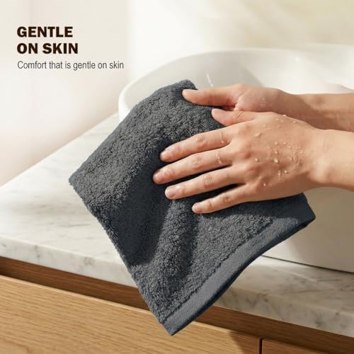 Utopia Towels 12 Pack Washcloths, 12x12 in, 100% Cotton, Grey - Image 2