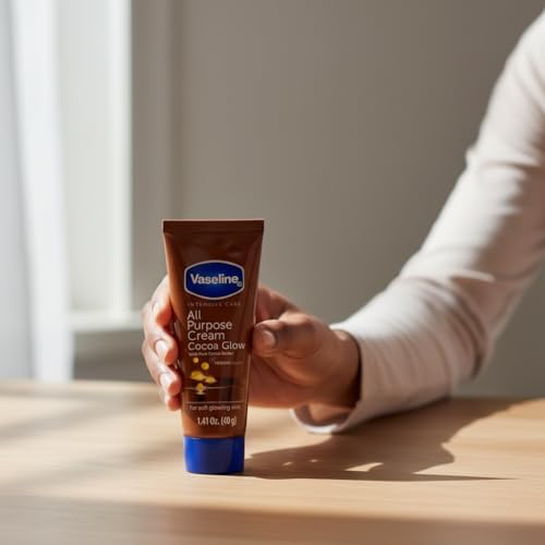 Vaseline All Purpose Cream Cocoa Glow, with Pure Cocoa Butter, 4-Pack, 1.41 FL Oz Each, 4 Tubes - Image 6