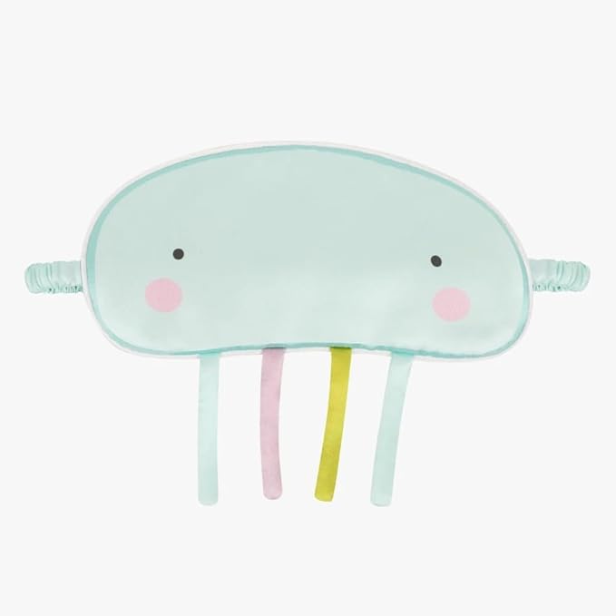 Orose Kids Silk Sleep Mask Cute Adjustable Original Design for Boys & Girls, Double-Sided Mulberry Silk, Cartoon Pattern, Toddler Eye Mask (Jellyfish)