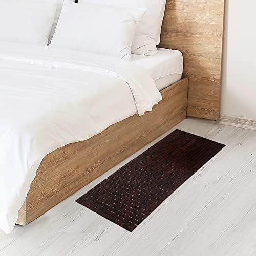 Bath Mat Bathroom Runner Long Large Rugs Floor Wood Shower Bathtub Waterproof Non Slip Accessories 16x48 Inch Easy to Clean, Brown, 1 pc - Image 5