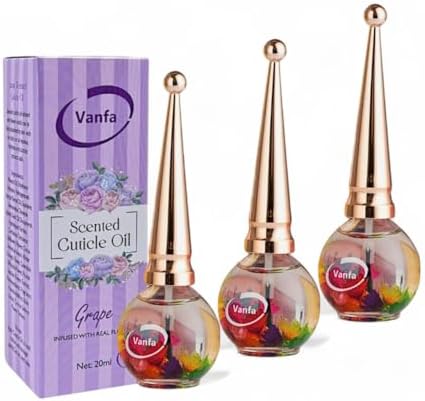 Vanfa Cuticle Oil infused with real flower (Grape Pack of 3) by VanfaBeauty