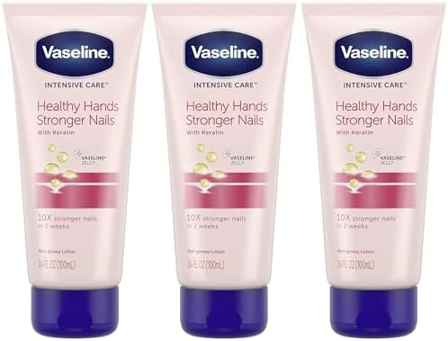 Vaseline Healthy Hands Stronger Nails Lotion 3-Pack, 3.4 Oz Ea by Vaseline