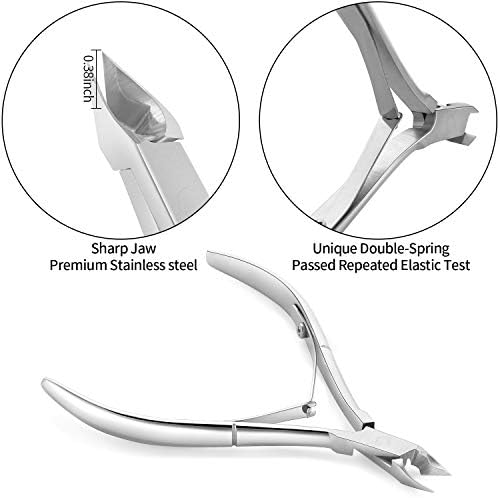 YINYIN Cuticle Trimmer with Pusher and Cutter,Silver - Image 2