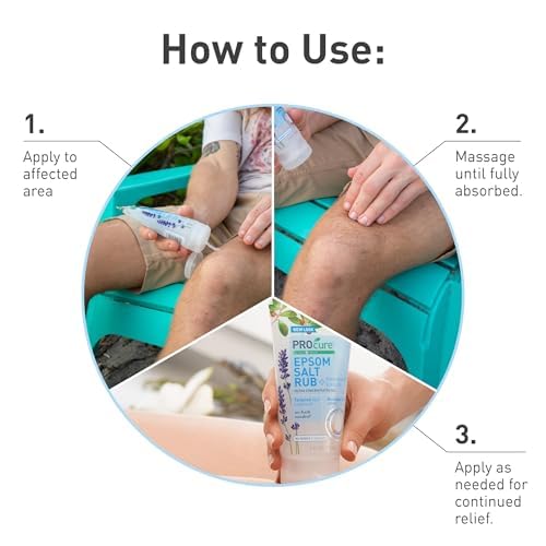 PROcure Epsom Salt Rub Gel – Concentrated Muscle Relief with Organic Aloe Vera & Essential Oils for Aches, Soreness & Tension – 3 Pack