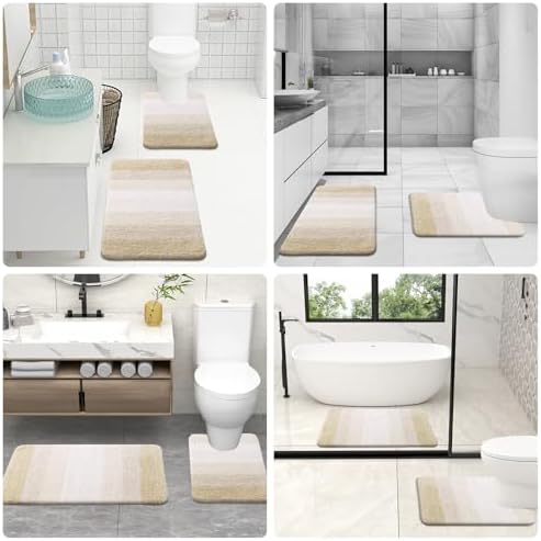 OLANLY Luxury Toilet Rugs U-Shaped 24x20, Soft Absorbent Microfiber Mat - Image 6