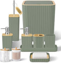 XLHOMO Bathroom Accessories Set - 10PC Elegant Sage Green Bathroom Set by BetterbathroomwithXLHOME