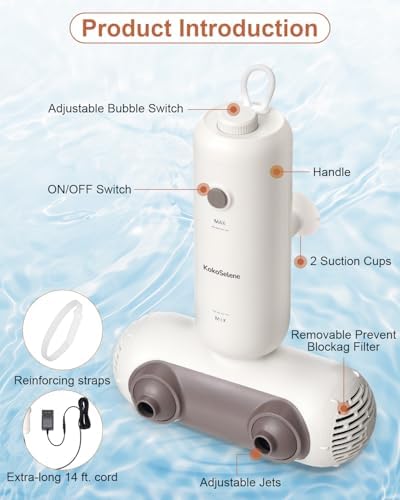 KokoSelene Bath Spa Jet for Bathtub with Dual Hydro Jets Daily Relax - Image 6