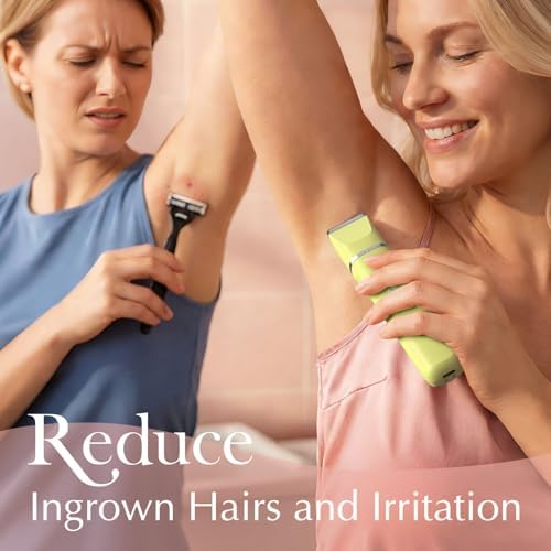Risina Bikini Trimmer for Women - Bikini Shaver, Wet/Dry Electric Razor for Women, Dual Head Trimmer for Bikini Line and Underarms, IPX7 Waterproof, Cordless Rechargeable, Birthday Gifts for Women - Image 5