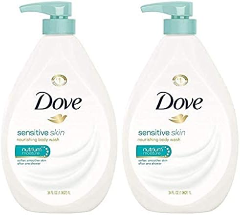 Dove Body Wash, Sensitive Skin Pump,34 Fl Oz (Pack of 2) by Dove