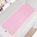 TEESHLY Bath Tub and Shower Mats, Non Slip 40 x 16 Inch Extra Large Bathtub Mat, Machine Washable Bathmat with Drain Holes, Suction Cups for Bathroom Floor, Clear Pink by TEESHLY
