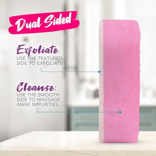 Spongeables Pedi Scrub Foot Exfoliating 20+ Wash Sponge, Lavender, 2 Count, Includes Storage Case - Image 5