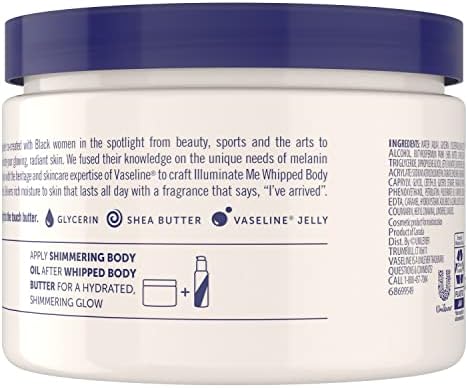 Vaseline Illuminate Me Shea Butter Whipped Body Butter for Melanin Rich Skin Provides 24 Hour Moisturization for Dry Skin 11 oz - Image 2
