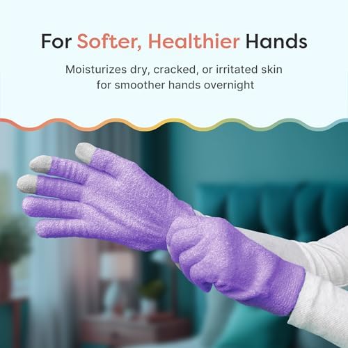 ZenToes Moisturizing Gloves for Dry Hands, Media Tips, Fuzzy, 1 Pair - Image 2