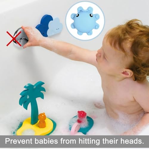 Bathtub Overflow Drain Cover - Silicone Bathroom Overflow Cover for Bath Tub, Bathroom Spa Accessories, Adds Inches of Water for Deeper Bath，Baby Blue - Image 4