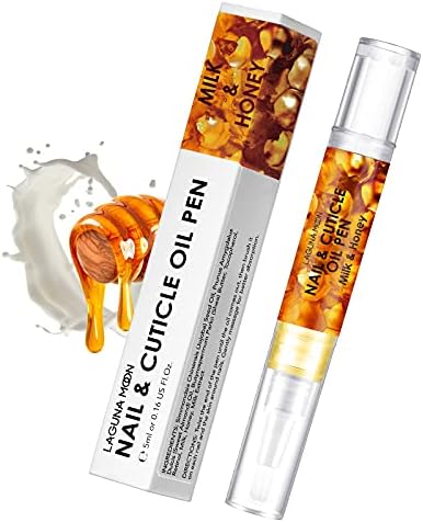 Lagunamoon Milk & Honey - Cuticle Oil Pen with Natural Ingredients to Moisturize and Nourish Dry Nails and Cuticles, Prevents Nail Cracking and Hangnails, Skin Moisturizer, 0.20 Fl Oz (Pack of 1) by LagunaMoon