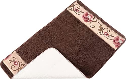 Zahari Home Larrisa Floral Bathroom Rug Luxury Bath Rug Washable Contemporary Decor Beautiful Shower Mat Unique Design Stylish Non Slip Shower Mat Flower Bath Rug Bath Shower Tub Decor - Image 4