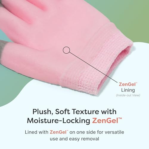 ZenToes Moisturizing Gloves for Dry Hands, Media Tips, Fuzzy, 1 Pair - Image 5