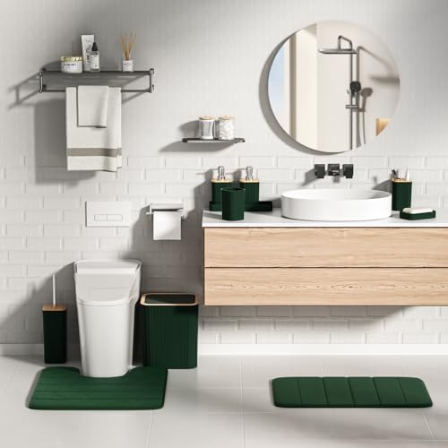 XLHOMO Bathroom Set - Green Bathroom Set with Shower Curtain and Rugs - Image 5
