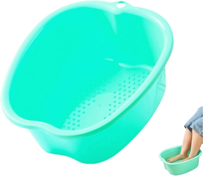 Ytterbium Foot Soaking Bath Basin, Large Massage Foot Soaking Tub, Plastic Home Spa Pedicure Bucket, Relaxation & Stress Relief, Suitable for Women & Men (Light Green)