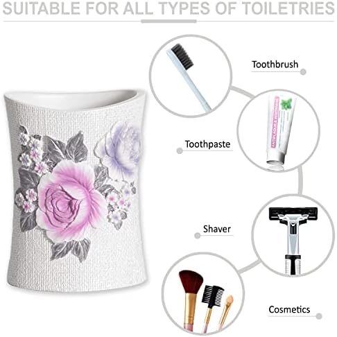 Zahari Home 4pc Michelle Bathroom Accessories Sets Lotion Pump, Tumbler, Tooth Brush Holder and Soap Dish Unique Design Floral Bathroom Set - Image 5