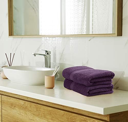 Utopia Towels 8 Piece Luxury Towel Set – Majestic Plush, Super Absorbent & Quicker-to-Dry, Thick 100% Ring Spun Cotton Towels for Bathroom, Spa & Hotel – 2 Bath, 2 Hand, 4 Washcloths, Plum (Pack of 2) - Image 6