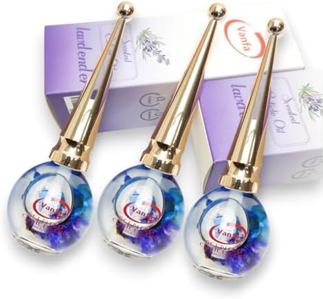 Vanfa Scented Cuticle Oil Infused With Real Flower 0.42 Fl oz (Scent: Lavender, Pack of 3) by VanfaBeauty