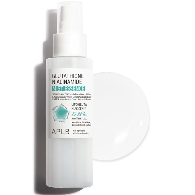 APLB Glutathione Niacinamide Mist Essence | LIPO GLUTA NIAC CEN™ 22.6% 3.55 FL.OZ/Korean Skincare, Replenishing moisture, Revitalize for gentle and improve skin texture through Niacinamide