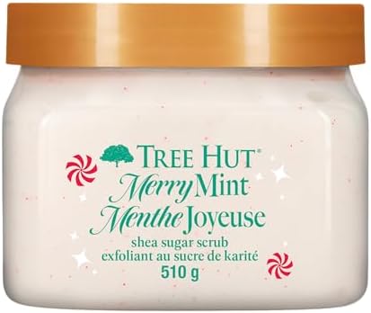 Tree Hut Merry Mint Body Scrub, Exfoliating Sugar Scrub, Vegan, 18 Ounce (Pack of 12) by TreeHut