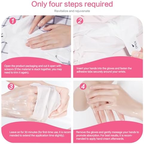 2 Sets Foot Mask & Hand Mask with Niacinamide, Deep Hydration Foot for Dry Cracked Skin, Nourishing Care with Shea Butter & Vitamin E, SPA at Home, 10 packs - Image 2
