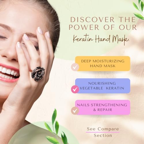 Bodipure K-Beauty Keratin Hand Mask, Nail Strength, Deep Moisturizer - Image 2