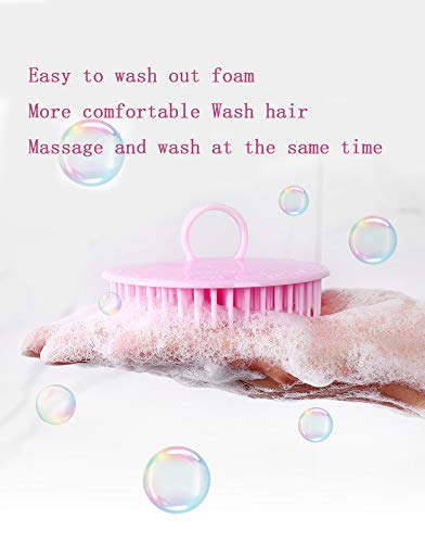 Aroveea Hair Scalp Brush Dandruff Cleaning Brush Shower Scalp Shampoo Brush Scalp Massager Pack of 4(Blue and Pink)