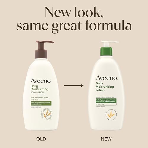 Aveeno Daily Moisturizing Body Lotion for Normal to Dry Skin with Soothing Prebiotic Oat, Non Greasy, Non Comedogenic, Fragrance Free Body Lotion for Women & Men, 18 fl oz - Image 2