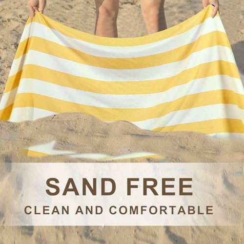 Genovega 4 Packs Oversized Turkish Beach Towels Thin Quick Dry Sand Free Pool Swim Bathing Towel Extra Large Travel Blanket Adult Essentials Accessories Summer Vacation Stripe - Image 4