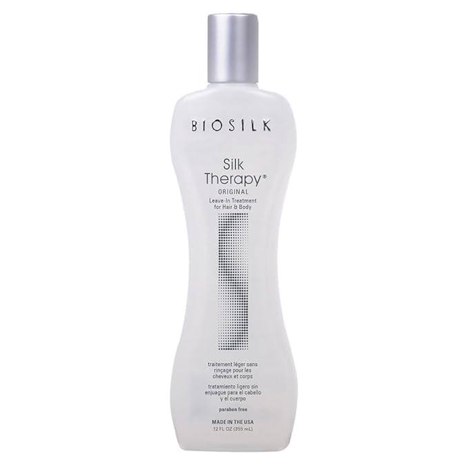 BioSilk Silk Therapy Original, Reconstructing Leave-In Hair Treatment, Adds Shine, Smooths & Prevents Split Ends, Sulfate-Free, Paraben-Free, Cruelty-Free, 12 Oz | Adding Shine, Sulfate Free, Paraben Free, Cruelty Free, 12 Oz