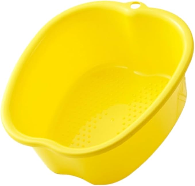 Ytterbium Foot Soaking Bath Basin, Large Massage Foot Soaking Tub, Plastic Home Spa Pedicure Bucket, Relaxation & Stress Relief, Suitable for Women & Men (Yellow)