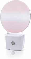 Night Lights Auto Sensor Pink Ombre Night Light Solid Color Round Lamp Plug-in LED Nightlights Dusk to Dawn for Living Room Bedroom Bathroom Hallway Wall Decor