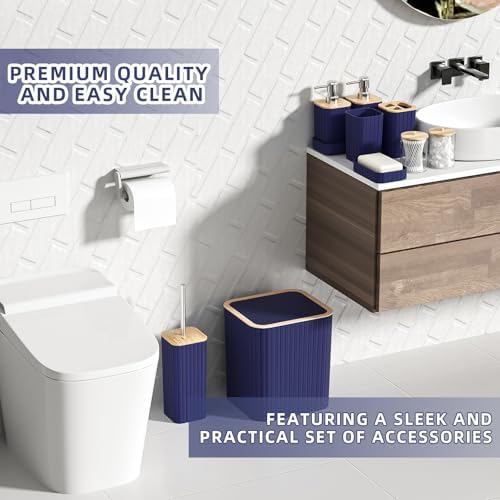 XLHOMO Bathroom Set - 25PC Blue Bathroom Set with Shower Curtain and Rugs - Image 5