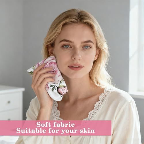 12x11 Inches Pack of 4 Classic Pink Rose Facial Towel Soft Washcloths Hand Wash Cloths Premium Bath Towels Set Travel Towels Quick Drying Reusable Machine Washable Use as Face and Body - Image 4